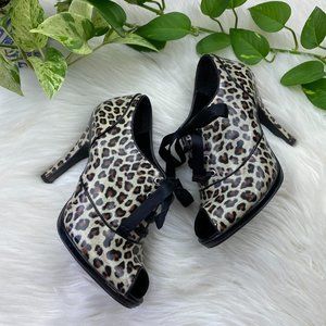 Steve Madden Peep Toe Lace Up Heels Ankle Bootie